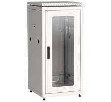 Шкаф сетевой 19" LINEA N 24U 600х600 мм стеклянная передняя дверь серый  LN35-24U66-G  ITK