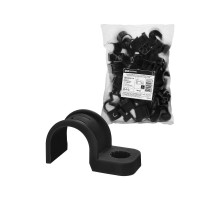 Крепеж-скоба для трубы 32 мм односторонняя для прямого монтажа (25 шт.) черная   SQ0405-6114  TDM