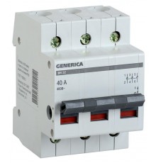 Выключатель нагрузки модульный (мини-рубильник) ВН-32 3Р 40А  MNV15-3-040  GENERICA