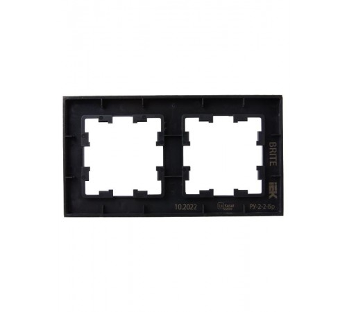 BRITE Рамка 2-ая РУ-2-2-Бр стекло черный матовый  BR-M22-G-31-K02  IEK