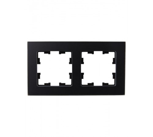 BRITE Рамка 2-ая РУ-2-2-Бр стекло черный матовый  BR-M22-G-31-K02  IEK