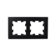 BRITE Рамка 2-ая РУ-2-2-Бр стекло черный матовый  BR-M22-G-31-K02  IEK