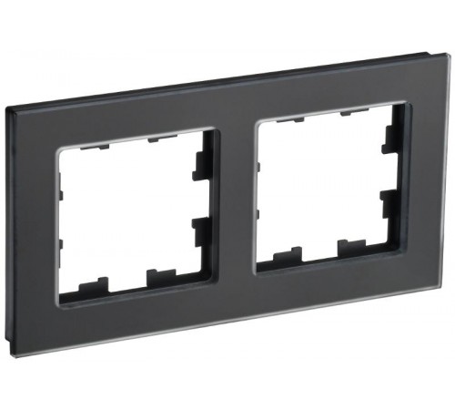 BRITE Рамка 2-ая РУ-2-2-Бр стекло черный матовый  BR-M22-G-31-K02  IEK