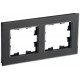 BRITE Рамка 2-ая РУ-2-2-Бр стекло черный матовый  BR-M22-G-31-K02  IEK