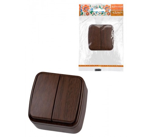 Выключатель 2-кл. открытой установки IP20 10А, венге "Дача" Народная  SQ1824-0042  TDM