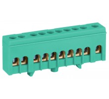 Шина  NO-224-103 PE земля в изолированном корпусе на DIN-рейку ШНИ-6х9-10-Д зеленый  Б0062938  ЭРА