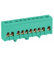 Шина  NO-224-103 PE земля в изолированном корпусе на DIN-рейку ШНИ-6х9-10-Д зеленый  Б0062938  ЭРА