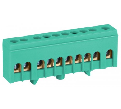 Шина  NO-224-103 PE земля в изолированном корпусе на DIN-рейку ШНИ-6х9-10-Д зеленый  Б0062938  ЭРА