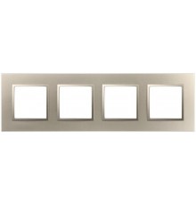 Рамка для розеток и выключателей Elegance 14-5014-04 Classic, на 4 поста, шампань  Б0060589  ЭРА