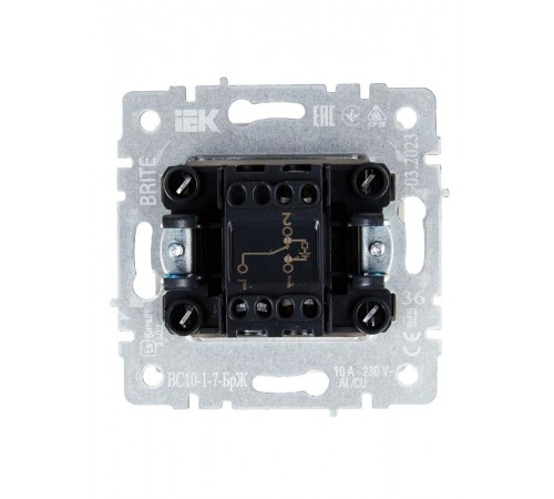 BRITE Выключатель 1-клавишный проходной с индикацией 10А ВС10-1-7-БрЖ жемчуг  BR-V12-1-10-K36  IEK