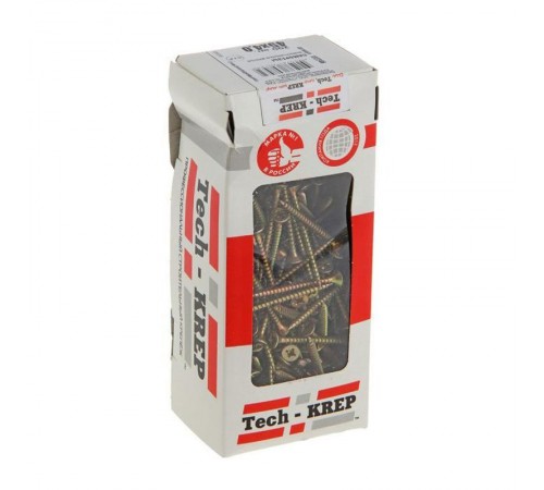 Саморезы универсальные 45х4,0 мм (200 шт) желтые - коробка с окном ( 0,467 кг)  102246  Tech-KREP