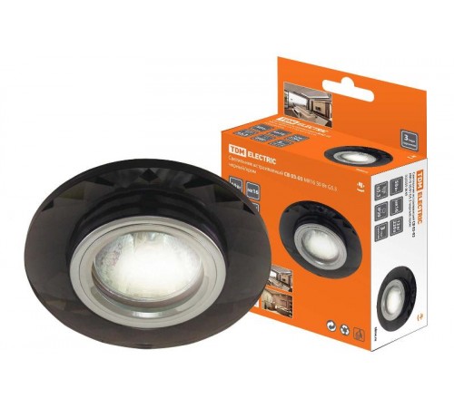 Светильник точечный встраиваемый под лампу СВ 03-03 MR16 50Вт G5.3 чёрный/хром  SQ0359-0049  TDM