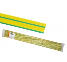 Термоусаживаемая трубка ТУТнг 20/10 желто-зеленая по 1м (50 м/упак)  SQ0518-0252  TDM
