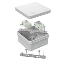 Коробка огнестойкая разветвительная для о/п двухкомпонентная 60-0210-FR6.0-4-4-Р Е15-Е60 RAL7035 80х80х40 серая  60-0210-7035-FR6.0-4-4-Р  Промрукав