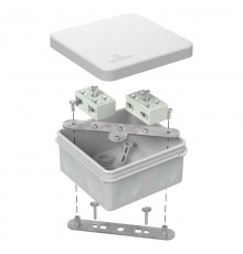 Коробка огнестойкая разветвительная для о/п двухкомпонентная 60-0210-FR6.0-4-4-Р Е15-Е60 RAL7035 80х80х40 серая  60-0210-7035-FR6.0-4-4-Р  Промрукав