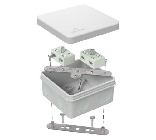 Коробка огнестойкая разветвительная для о/п двухкомпонентная 60-0210-FR6.0-4-4-Р Е15-Е60 RAL7035 80х80х40 серая  60-0210-7035-FR6.0-4-4-Р  Промрукав