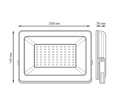 Прожектор светодиодный 70W 4450lm IP65 3000К черный  613527170  Gauss
