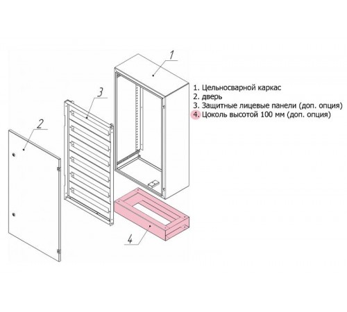 Цоколь Метэл-3 100х570х285мм  41.163  МЕТЭЛ