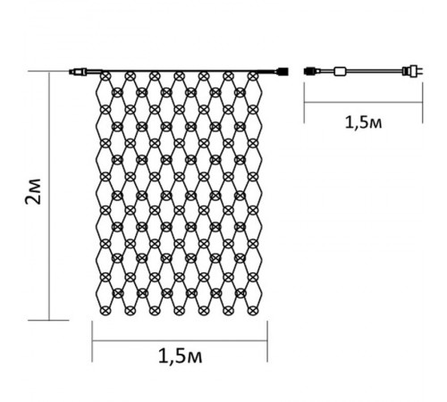 Гирлянда - сеть  CL30 240 диодов  4000К, 2х2м + 1.5м, IP20  26748  FERON