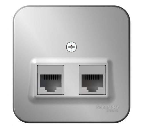 Blanca Алюминий О/У с изолирующей пластиной Розетка 2-ая компьютерная RJ45, кат.5E  BLNIA045453  SE