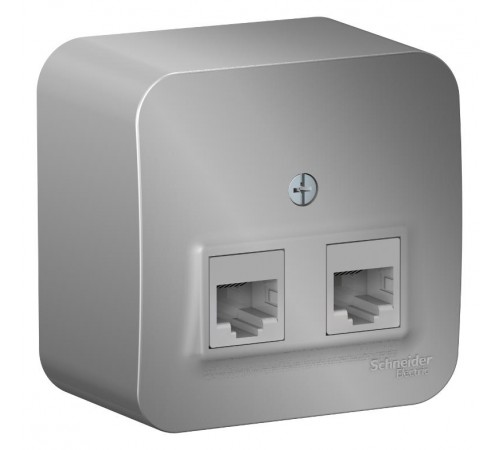 Blanca Алюминий О/У с изолирующей пластиной Розетка 2-ая компьютерная RJ45, кат.5E  BLNIA045453  SE