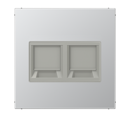 Плата (фиксация защёлкиванием) для двух модулей; металл; алюминий  AL1969-25WE  Jung