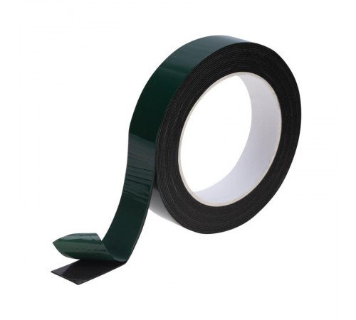 Двухсторонний скотч , черная, вспененная ЭВА основа, 25 мм, ролик 5 м  09-6125  REXANT