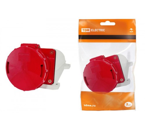 Розетка 134 стационарная 3Р+РЕ 63А 380В IP54   SQ0602-0007  TDM