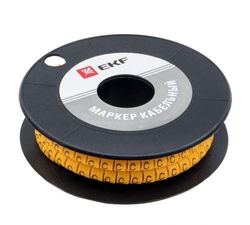 Маркер-кабельный 2,5кв.мм "C" (1000шт.) (ЕС-1) EKF PROxima  plc-KM-2.5-C  EKF