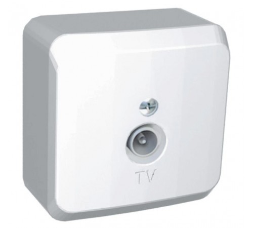 Этюд Белый О/У Розетка TV единственная 0,7dB  TVA-002B  SE