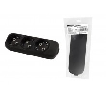 Колодка розеточная 3 гнезда 2П+3 16А 250В черная серии "Народная"  SQ1806-0426  TDM