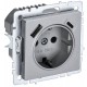 BRITE Розетка с заземлением со шторками 16А с USB A+C 18Вт РЮш11-1-БрА алюминий  BR-R14-16-U22-018-K47  IEK