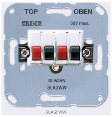 Разъем для подключения громкоговорителей 20В AC, 60В DC; белый; универсальные встраиваемые механизмы  SLA2WW  Jung
