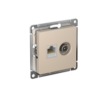 AtlasDesign Песочный Розетка 2-ая TV + компьютерная RJ45, кат. 5Е  ATN001289  SE