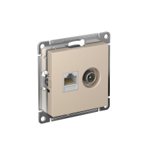 AtlasDesign Песочный Розетка 2-ая TV + компьютерная RJ45, кат. 5Е  ATN001289  SE