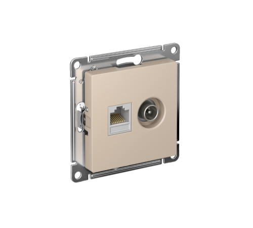 AtlasDesign Песочный Розетка 2-ая TV + компьютерная RJ45, кат. 5Е  ATN001289  SE
