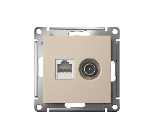 AtlasDesign Песочный Розетка 2-ая TV + компьютерная RJ45, кат. 5Е  ATN001289  SE