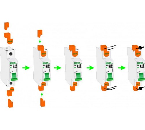 Заглушки клеммные пломбируемые для ВА-103 ком  18039DEK  DEKraft