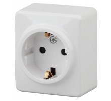 Розетка с заземлением Schuko, 16АХ-250В,11-2203-01, ОУ, Эксперт, Белый Б0020685  ЭРА