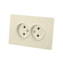 Розетка двойная 2П 10А 250В сл. кость "Сенеж"   SQ1816-0134  TDM