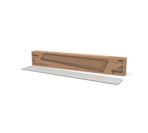 Светильник светодиодный универсальный 36W 2470lm 6500K IP20 1198*180*19мм офисный призм. рассеиватель 1/4  860125336  Gauss