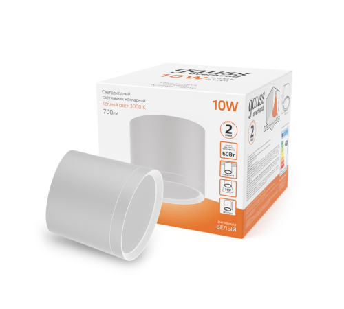 Светильник светодиодный декоративный бытовой с рассеивателем HD025 10W (белый) 3000K 88х75мм  HD025  Gauss