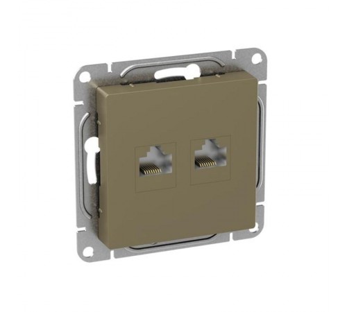 Механизм розетки RJ45 - 2шт, (cat5), шампань Эпика  UP1-SOC-2RJ45-5 EKF