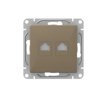 Механизм розетки RJ45 - 2шт, (cat5), шампань Эпика  UP1-SOC-2RJ45-5 EKF