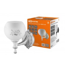 Светильник НББ 21-60-1321 УХЛ4 (белый под серебро, плафон полушар "цветы")  SQ0370-0203  TDM