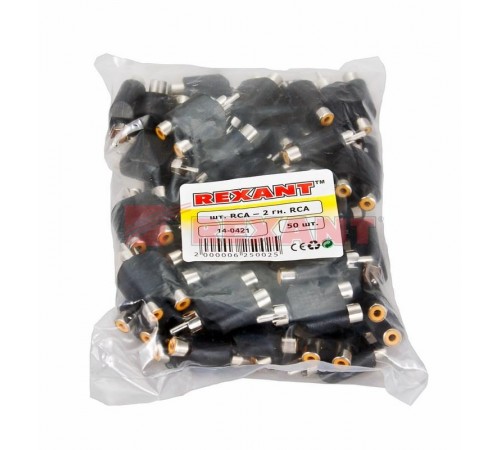 Переходник штекер RCA - 2 гнезда RCA  14-0421  REXANT
