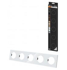 Рамка пятипостовая хрустально-белая, стекло, "Байкал"   SQ1819-0006  TDM