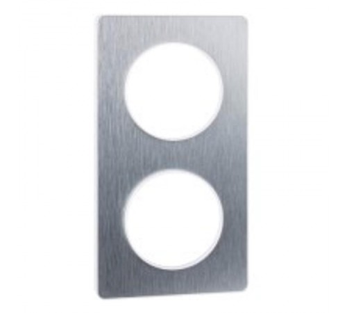 Odace Полированный алюминий/Белый Рамка 2-ая  S52P804J  Schneider Electric