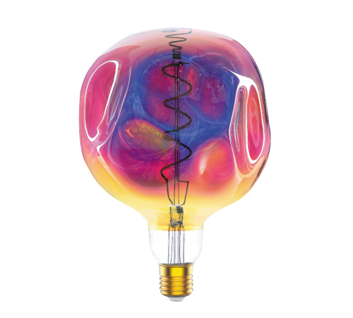 Лампа светодиодная LED Filament Rainbow Spiral G150CR 5W E27 250lm 1800K 1/6  1007802103  Gauss