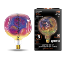 Лампа светодиодная LED Filament Rainbow Spiral G150CR 5W E27 250lm 1800K 1/6  1007802103  Gauss